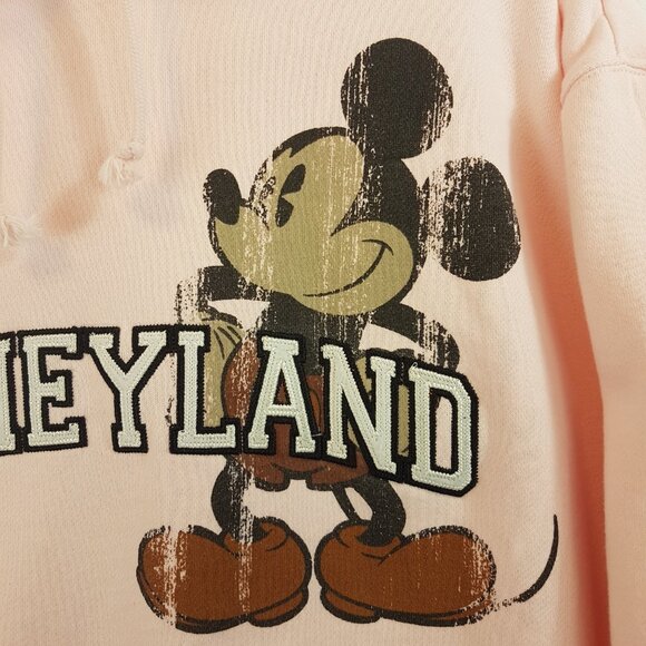 DISNEY Hoodie Large US L Mickey Mouse Pink Bunnyhug Pullover Disneyland Resorts - Picture 9 of 13